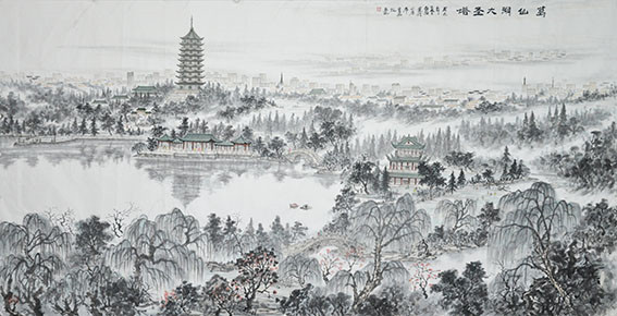 朱正发作品《大圣塔》 规格：400×200cm